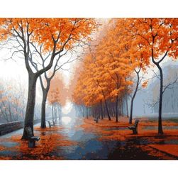 Malování podle čísel - podzimní stromy