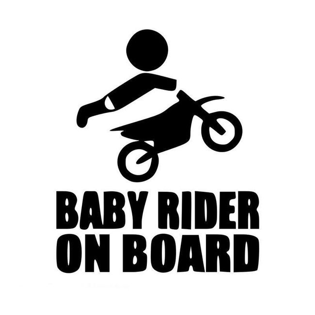 Стикер с надпис BABY RIDER ON BOARD - за мотоциклет 1