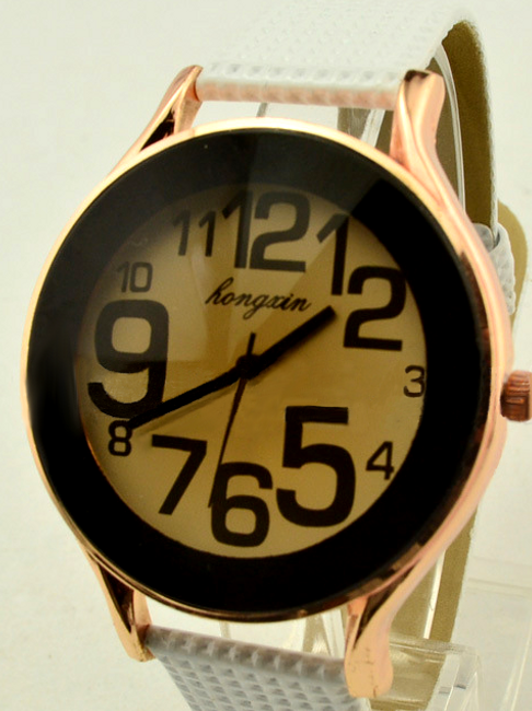 Zegarek na rękę z modną tarczą - unisex, 2 kolory  1