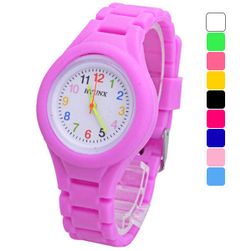Dziecięcy silikonowy zegarek z kolorowymi cyframi