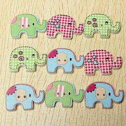 Butoane în formă de elefanți drăguți - 100 buc