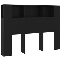 Табла за глава с място за съхранение черна 140 x 18,5 x 104,5 cm ZO_811926