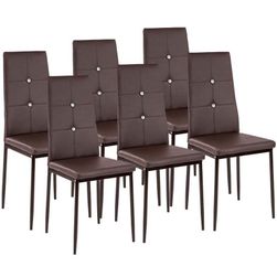 6 Krzesła do jadalni, ozdobione dżetami w kolorze cappuccino ZO_402544