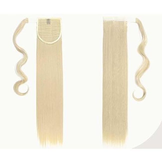 S - noilite® przedłużanie kucyka, proste przedłużanie włosów 58 cm, jasny blond ZO_239080 1