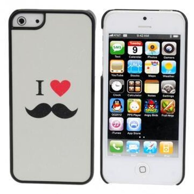 Калъф за iPhone 5 - I love mustache 1