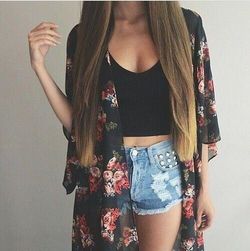 Cardigan floral ușor