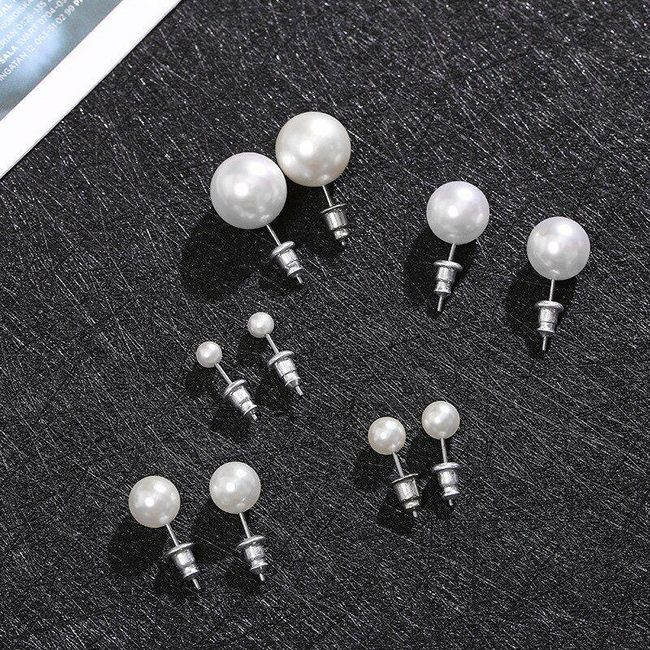 Modne jednostavne bele biserne minđuše za žene i devojčice Minimalistički nakit za uši veličina 4/6/8/10 / 12 mm SS_32991439944 1
