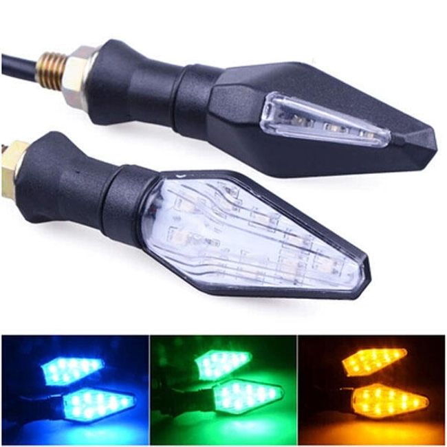 12 V LED blinkry na motocykl - 3 barvy světla 1