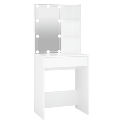 Garderobna mizica z LED bela 60x40x140cm ZO_833503