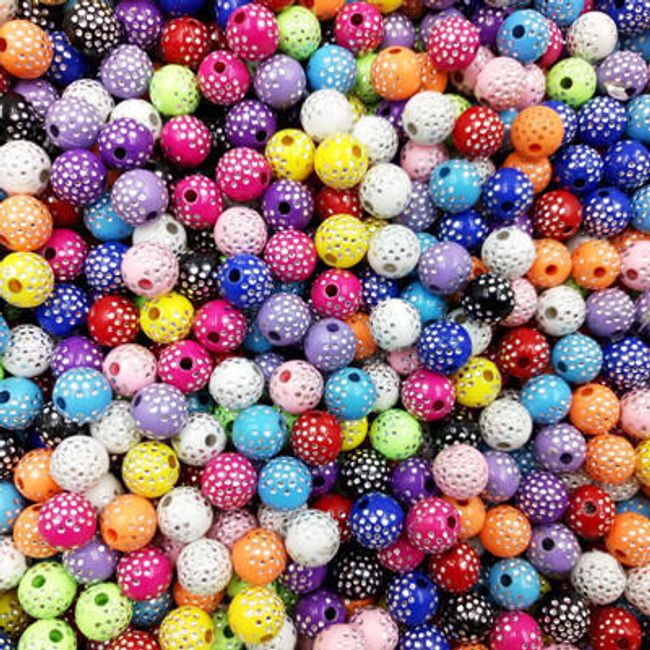 Perle sa tačkicama 100kom/8 mm - 12 boja 1