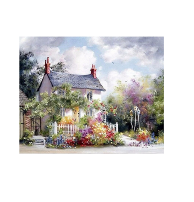 Kwiatowy dom - namaluj sam obraz 1