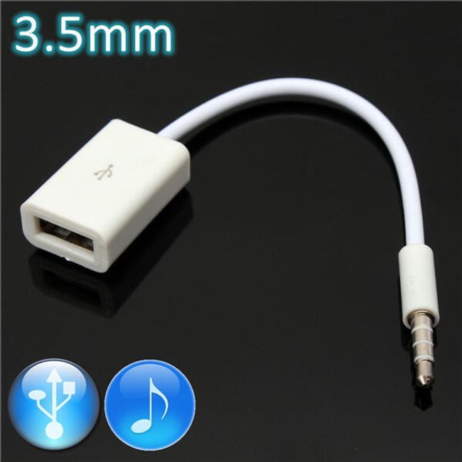 AUX аудио кабел 3,5 mm - женски USB 1