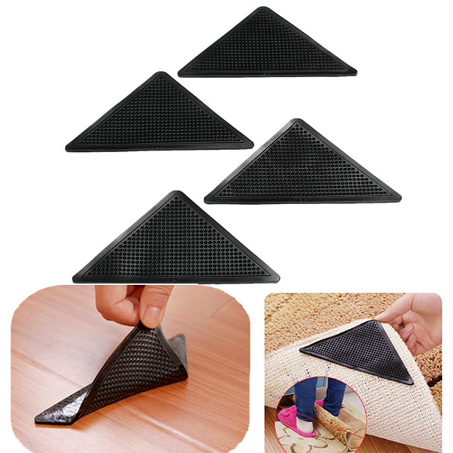 Protiskluzová podložky pod koberec v černé barvě - 4 kusy 1