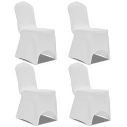 Калъфи за столове за разтягане 4 бр. бели ZO_131408-A