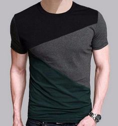 Moška majica s preprostim dizajnom - 3 barve