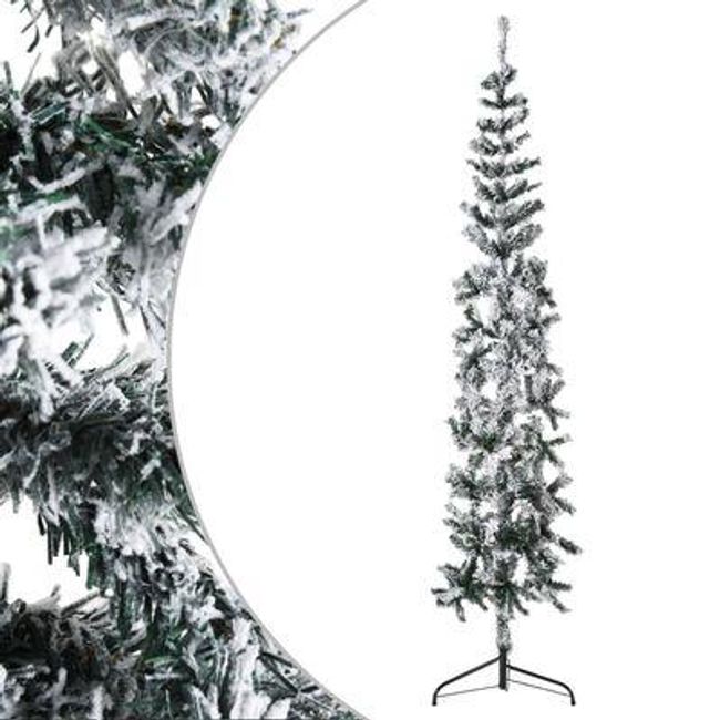 Keskeny mesterséges fél karácsonyfa hóval 180 cm ZO_344606-A 1