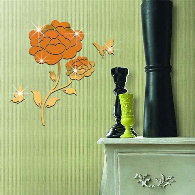 3D samolepka na zeď - elegantní květina 1