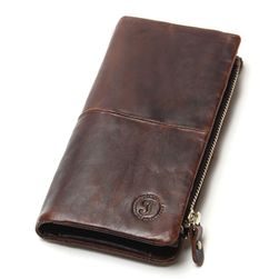 Muški novčanik od kože s džepom na patent zatvarač