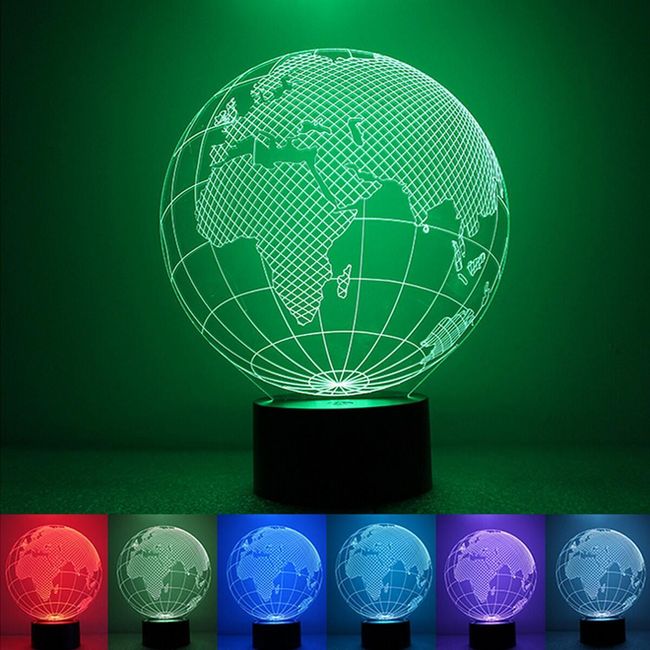 3D noční světlo globus 1