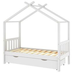 Detský rám postele so zásuvkou biely borovicový masív 80x160 cm ZO_343451-A
