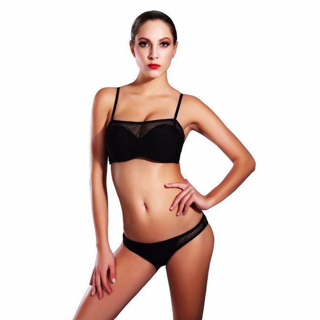 Costum de baie cu push-up design sport - 2 culori 1