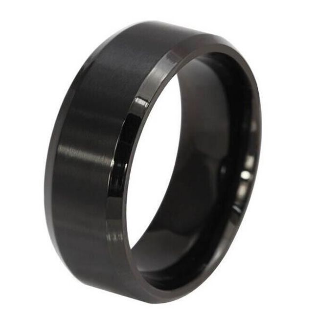 Černý hladký prsten v několika velikostech 1