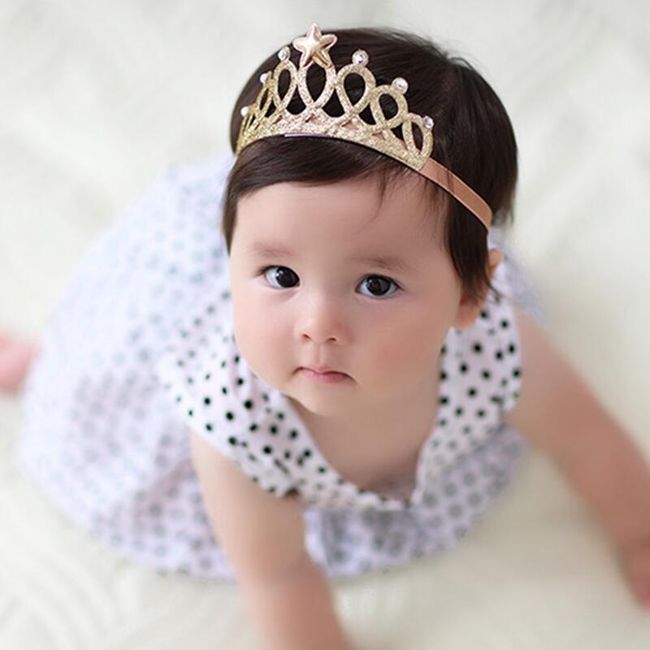 Лента за глава с корона за малки принцеси 1