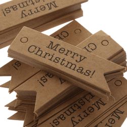 Dekorativní kartičky ve vánočním stylu - 100 ks