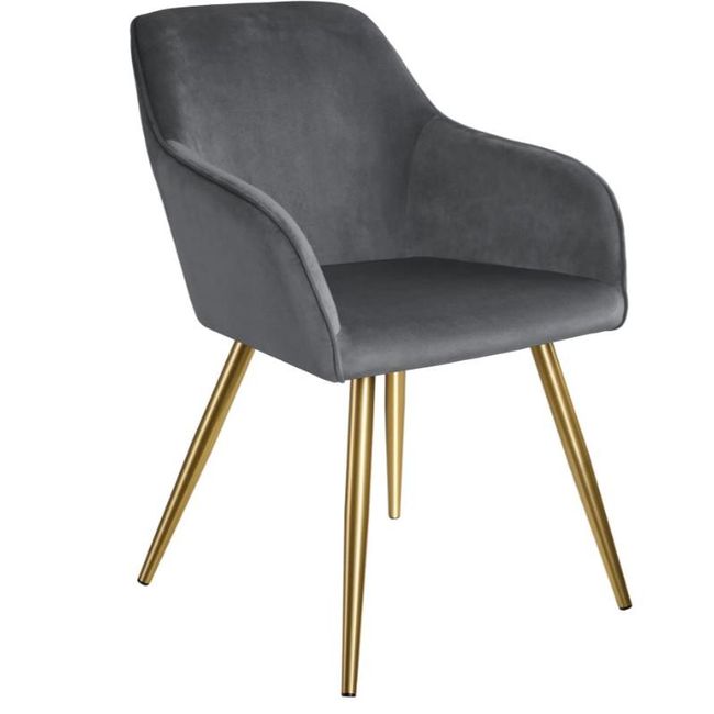 Židle Marilyn sametový vzhled zlatá tmavě šedá/zlatá ZO_403653 1