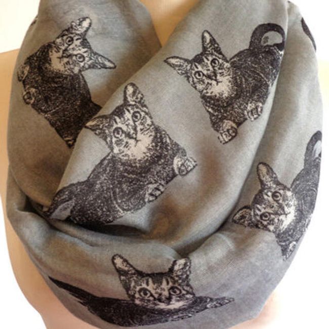 Dámský šátek s motivem koček - 5 barev 1