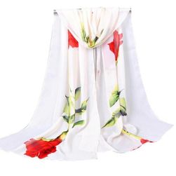 Дълъг шал с цветя - 4 цвята