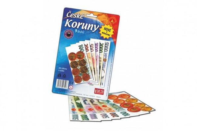 Českej koruny peniaze + mince do hry na karte 15x16cm RM_29000314 1
