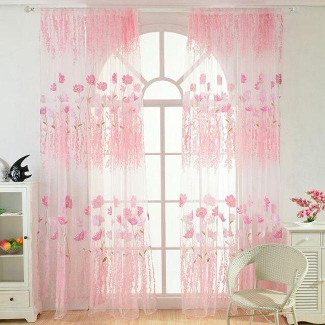 Модерна завеса с цветя - 4 цвята 1