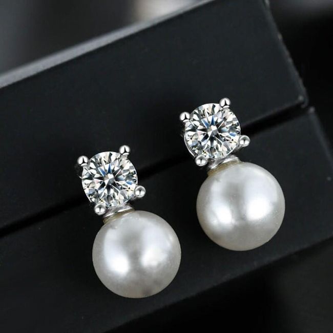 Cercei cu pietre și perle artificiale pentru femei 1