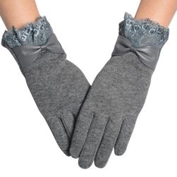 Dámské rukavice zimní s mašlí - 4 barvy