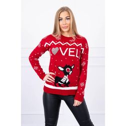 Vianočný sveter s nápisom Červená SN_21072