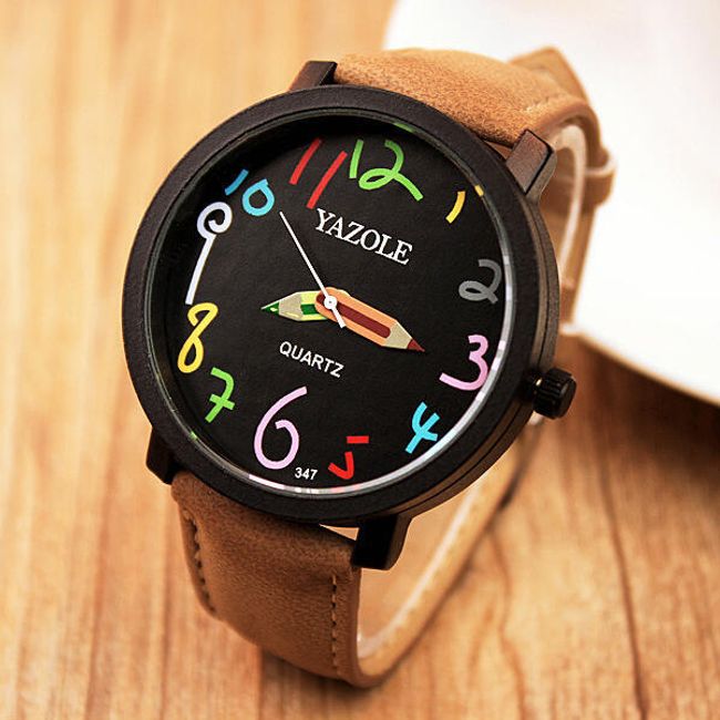 Unisex hodinky s pastelkovými ručičkami 1