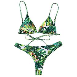 Bikiny s tropickými listy