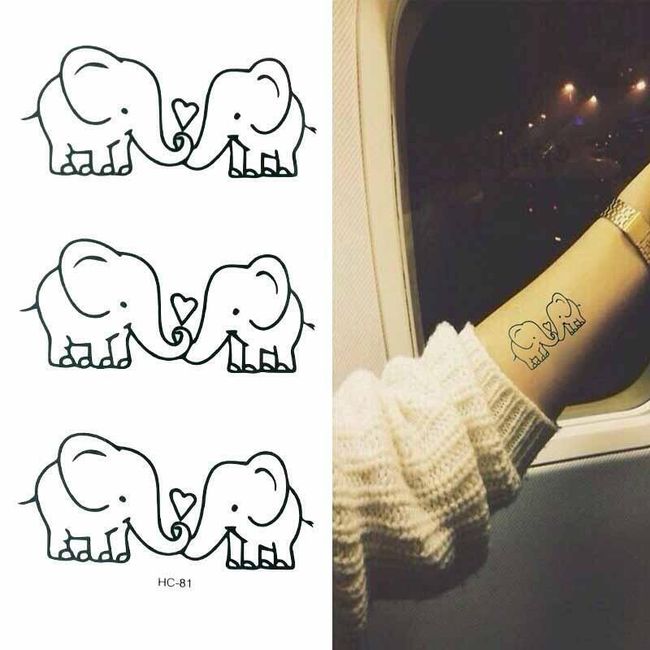 Dočasné tetování - Zamilovaní sloni 1