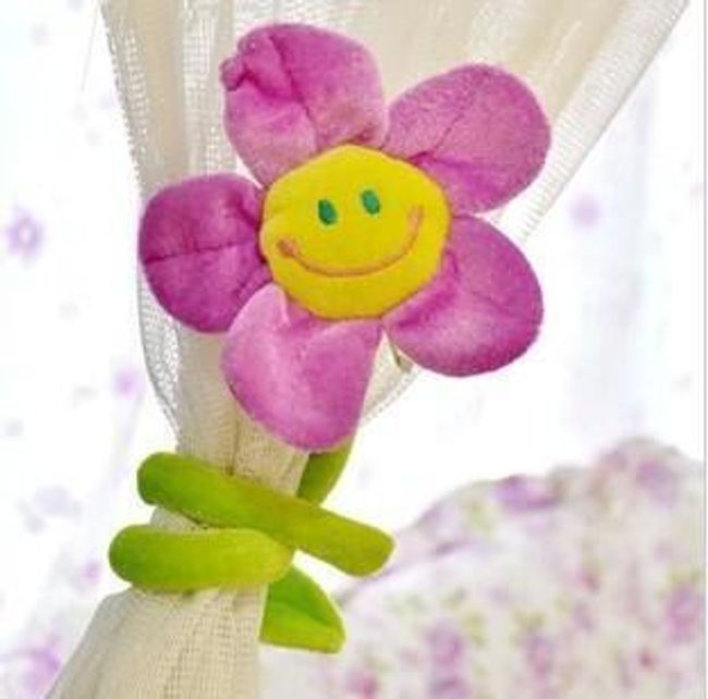 Par šarenih plišanih cvetova na zavesama - 4 boje 1