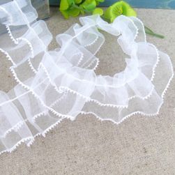 Bílá ozdobná organza