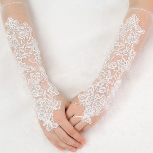 Svatební návleky na ruce s květinovým vzorem 1