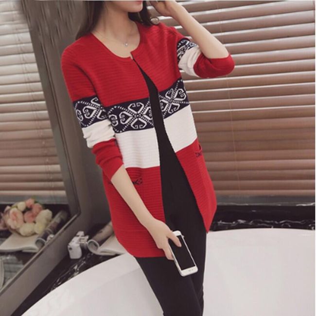Pruhovaný dámský cardigan 1