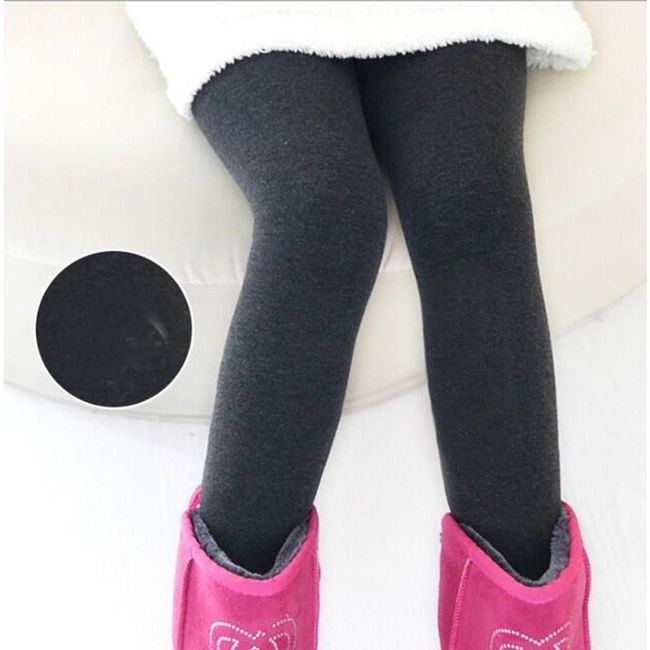 Ocieplane legginsy dla dziewczynek - 7 kolorów Szary - rozmiar 4, Rozmiary XS - XXL: ZO_220011-L 1