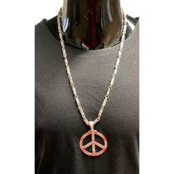 Halloween ogrlica Hippies, srebrna boja ZO_192458