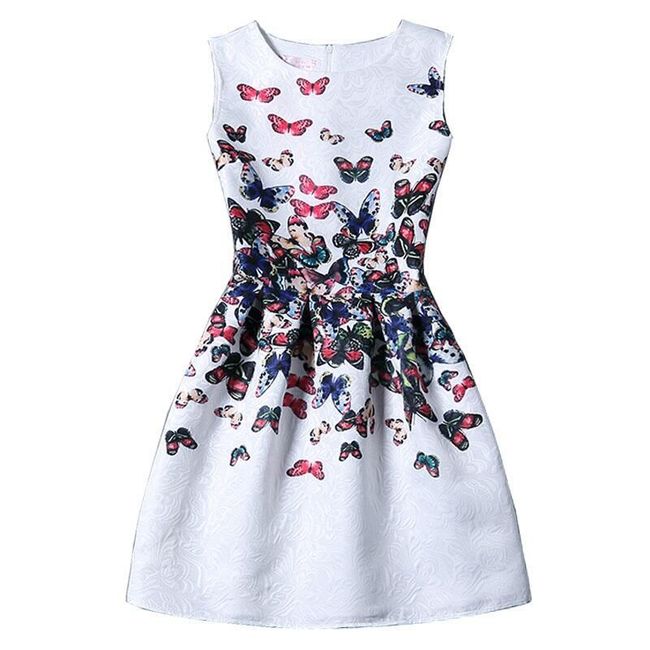 Дамска лятна рокля с цветни пеперуди 1
