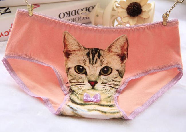 Dámské kalhotky s roztomilou kočičkou s motýlkem 1