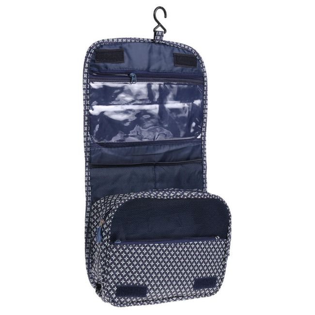 Zložljiva viseča kozmetična torbica v modri barvi 1