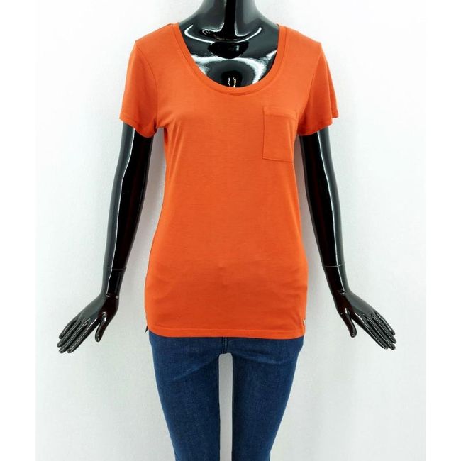 Koszulka damska z kieszenią na piersi Lpb Woman, pomarańczowy, Rozmiary XS - XXL: ZO_0730151c-1adf-11ec-a081-0cc47a6c9370 1
