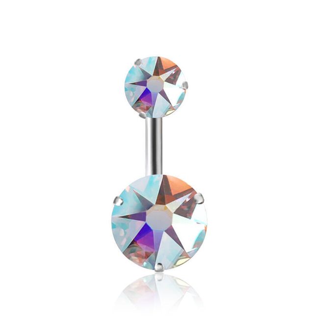 Piercing do pupíku s barevnými krystalky 1
